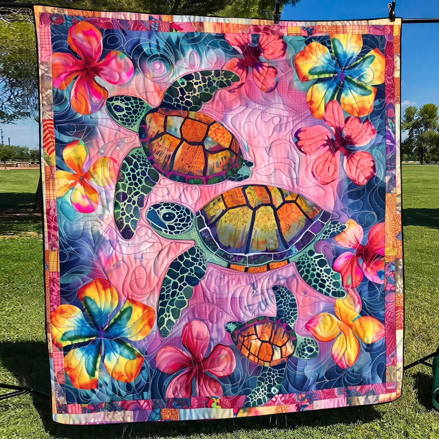 Turtle Tranquility Quilted Blanket Bed Decor Ideas Presents For Turtle Lovers