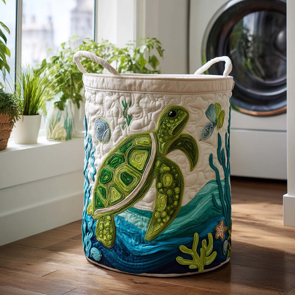 Turtle Treasures Quilted Laundry Basket Clothes Hamper Mother S Day Gift Ideas