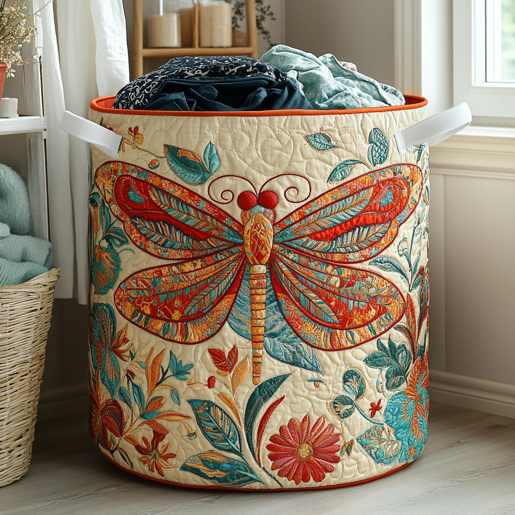 Twilight Dragonfly Quilted Laundry Basket Laundry Hamper Great Dragonfly Lover Gift Ideas
