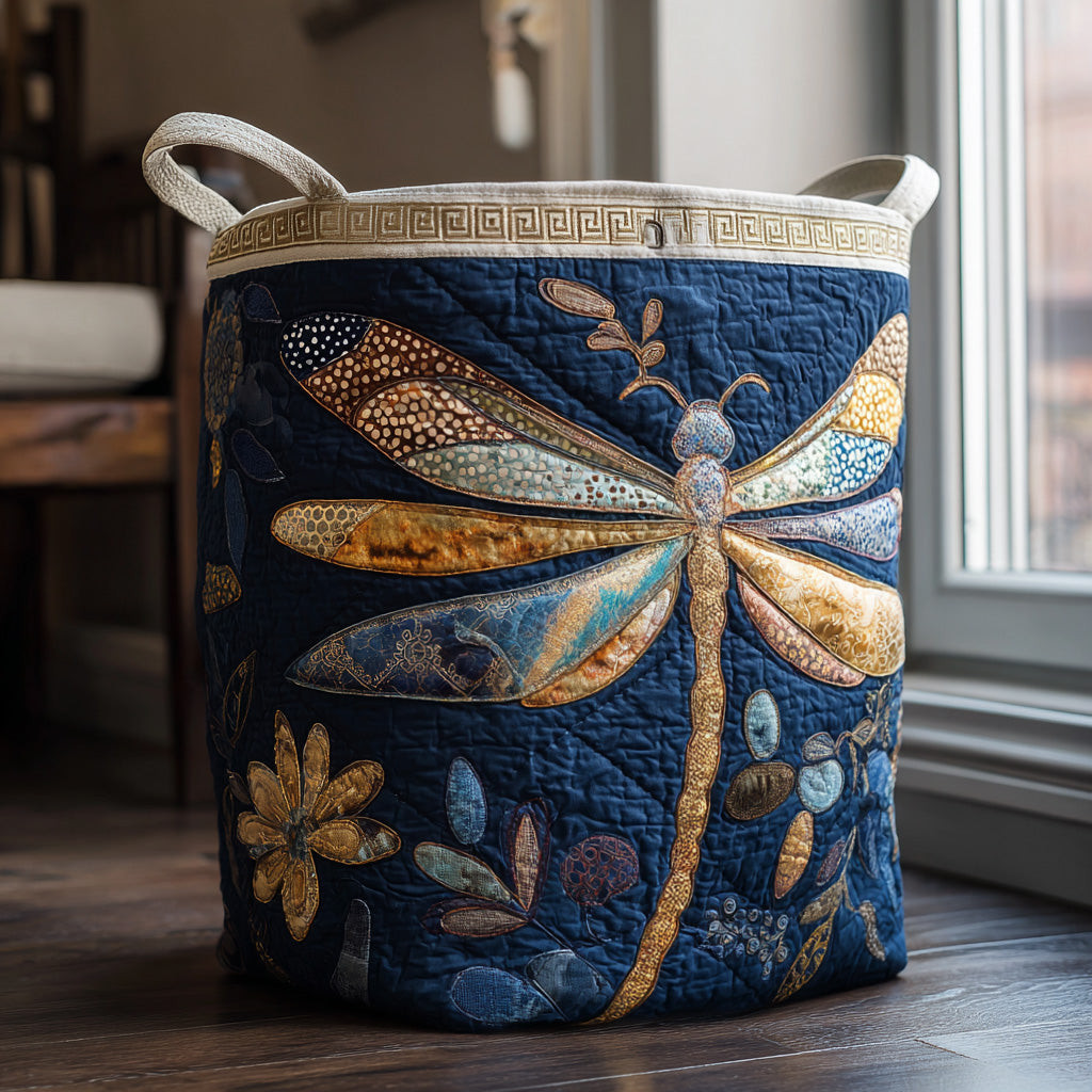 Twilight Dragonfly Quilted Laundry Basket Unusual Laundry Basket Unique Dragonfly Gifts