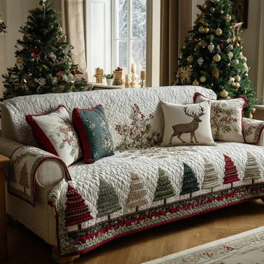 Twilight Forest Quilted Sofa Cover Living Room Decor Christmas Ideas For Family
