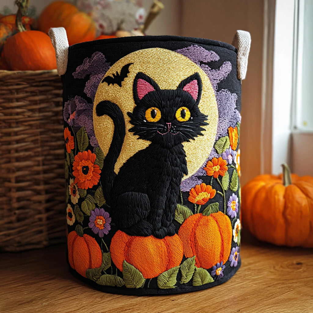 Twilight Meow Quilted Laundry Basket Laundry Hamper Cat Themed Gifts