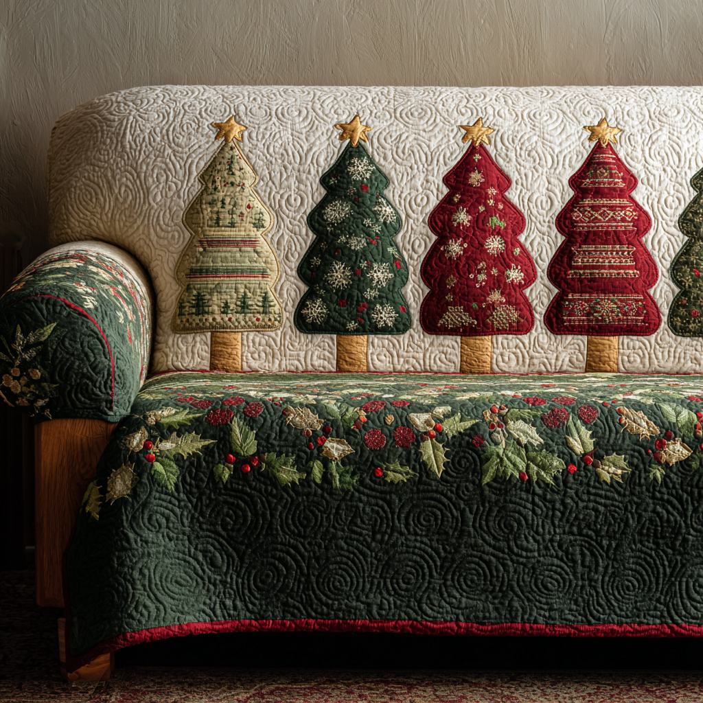 Twilight Trees Quilted Sofa Cover Christmas Sofa Cover Christmas Gifts For Grandma