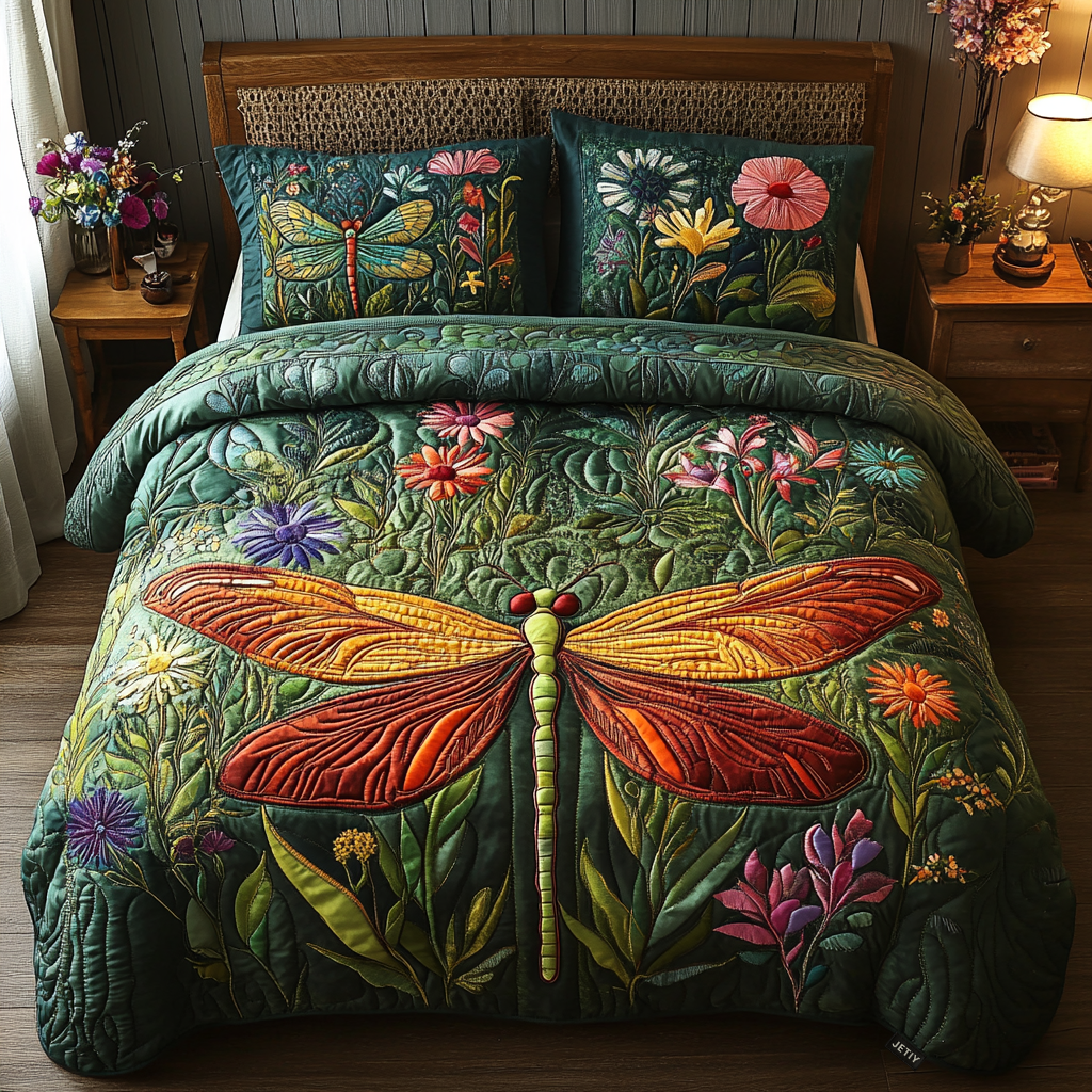 Twilight Wings Quilted Bedding Set Bed Decor Ideas Dragonfly Themed Gifts