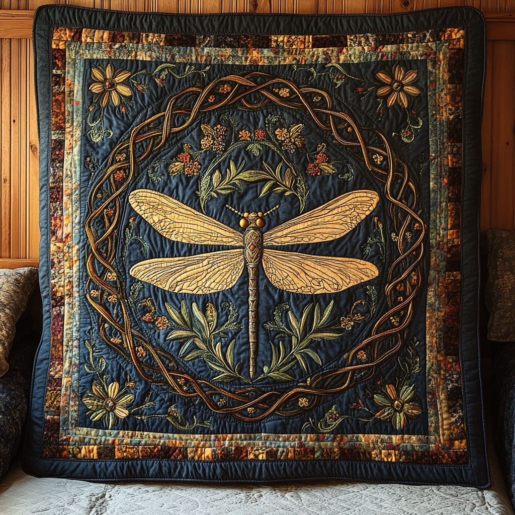 Twilight Wings Quilted Blanket Aesthetic Room Decor Gifts For Dragonfly Lovers