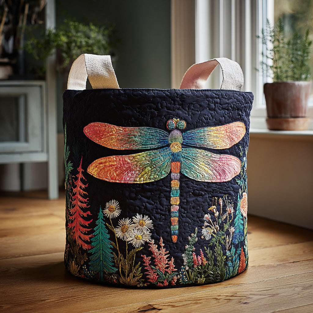 Twilight Wings Quilted Laundry Basket Laundry Hamper Dragonfly Gift Items