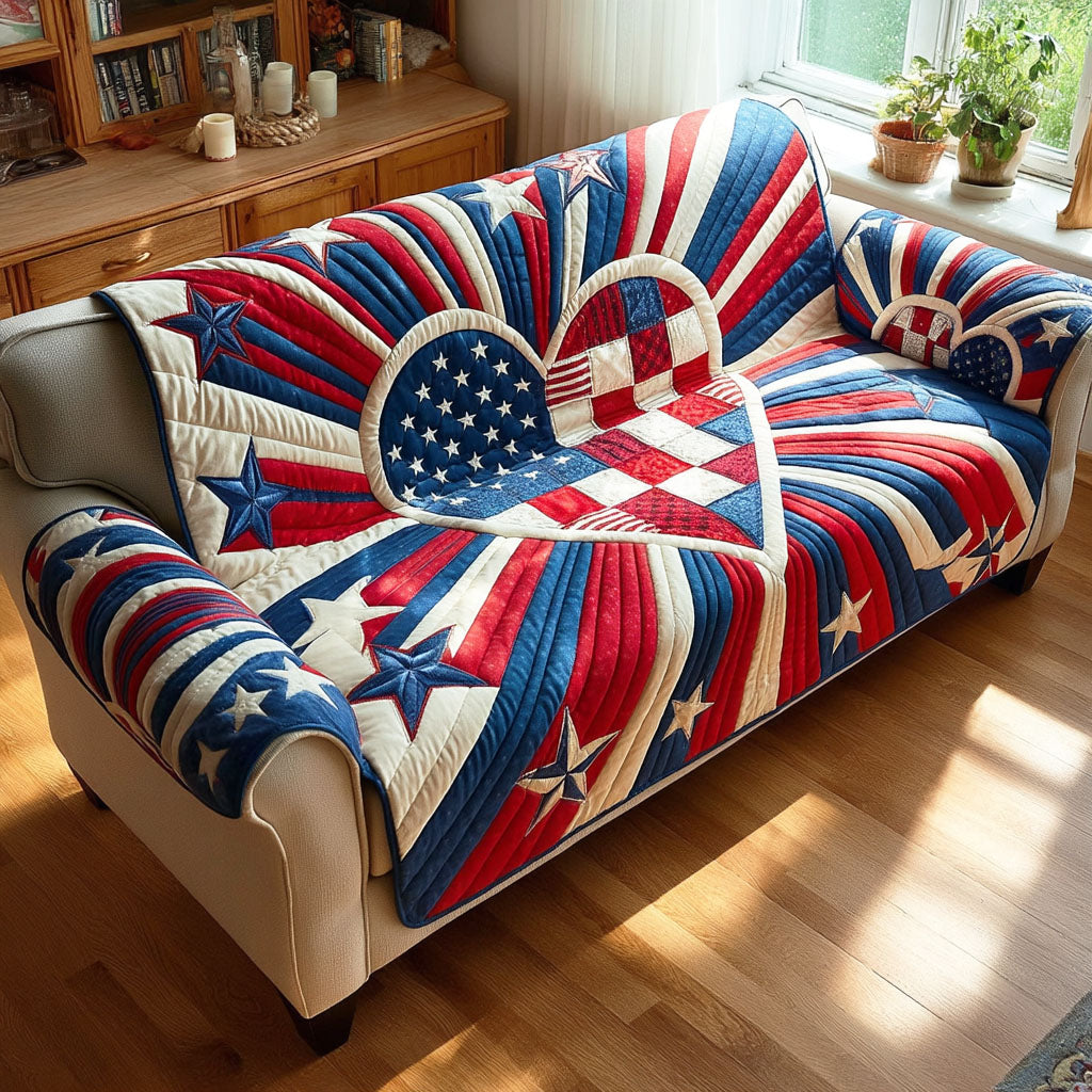 Union Heart Quilted Sofa Cover Home Decor Shop Cool Mothers Day Gifts