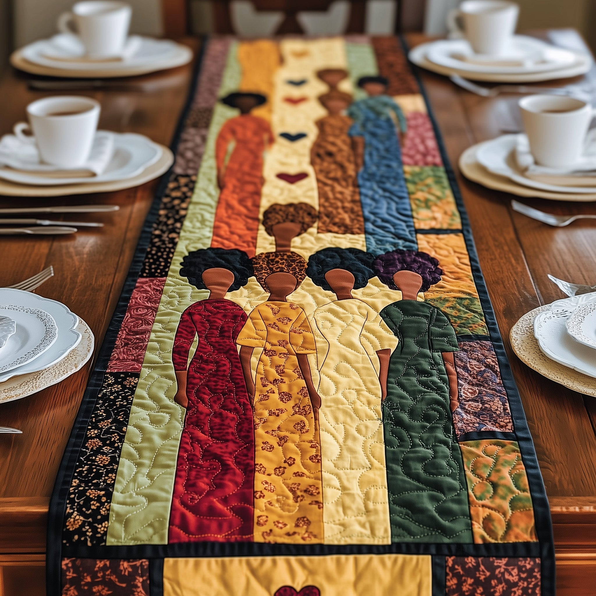 Unshakable Roots Quilted Table Runner Dining Table Decor Best African American Gifts