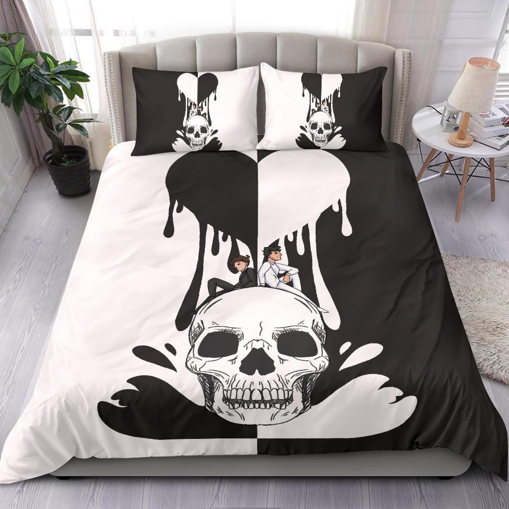 Unus Annus Split Bedding Set Skull Markiplier Unus Annus Original Merchandise Gift Items