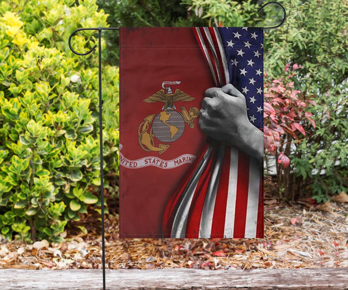 U.S Marine Corps Flag Inside American Flag Patriotic Welcome Holiday 4Th July Decor In-Outdoor - Image 4