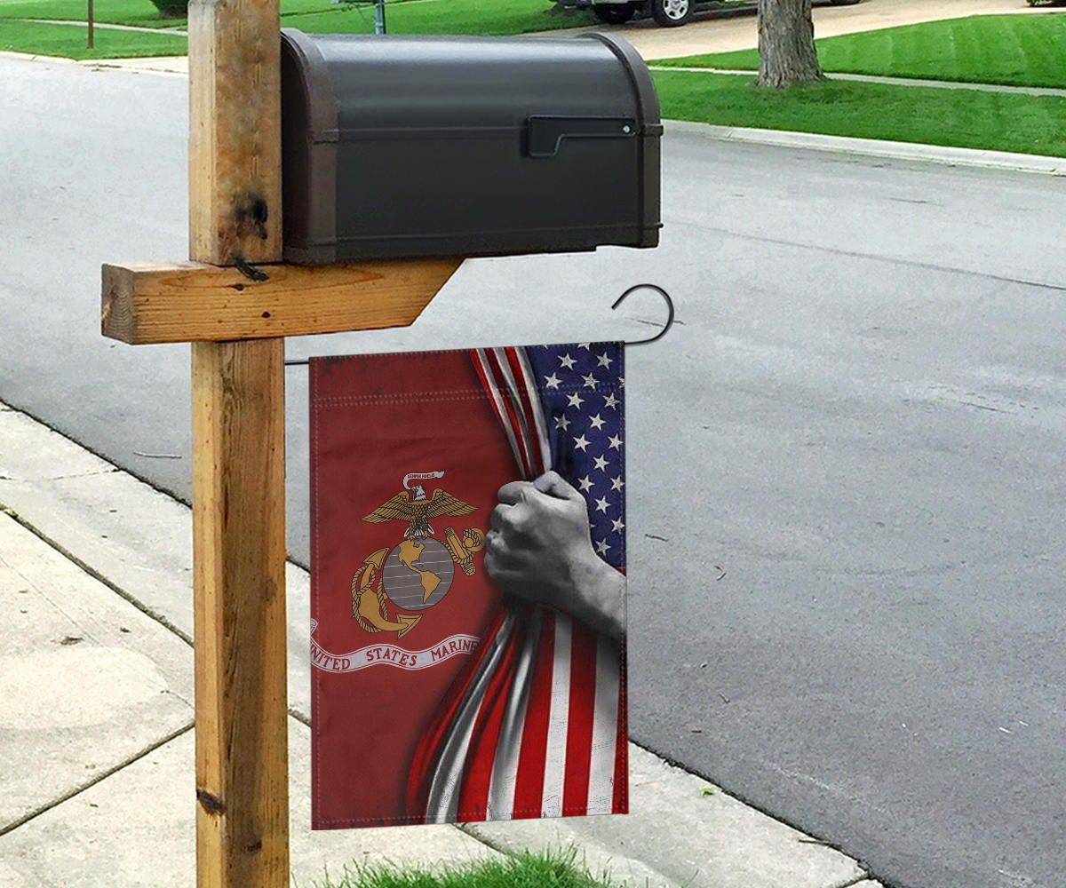 U.S Marine Corps Flag Inside American Flag Patriotic Welcome Holiday 4Th July Decor In-Outdoor - Image 6