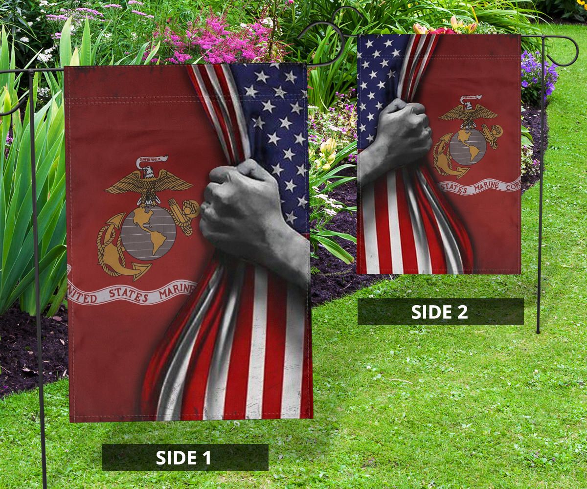 U.S Marine Corps Flag Inside American Flag Patriotic Welcome Holiday 4Th July Decor In-Outdoor - Image 9