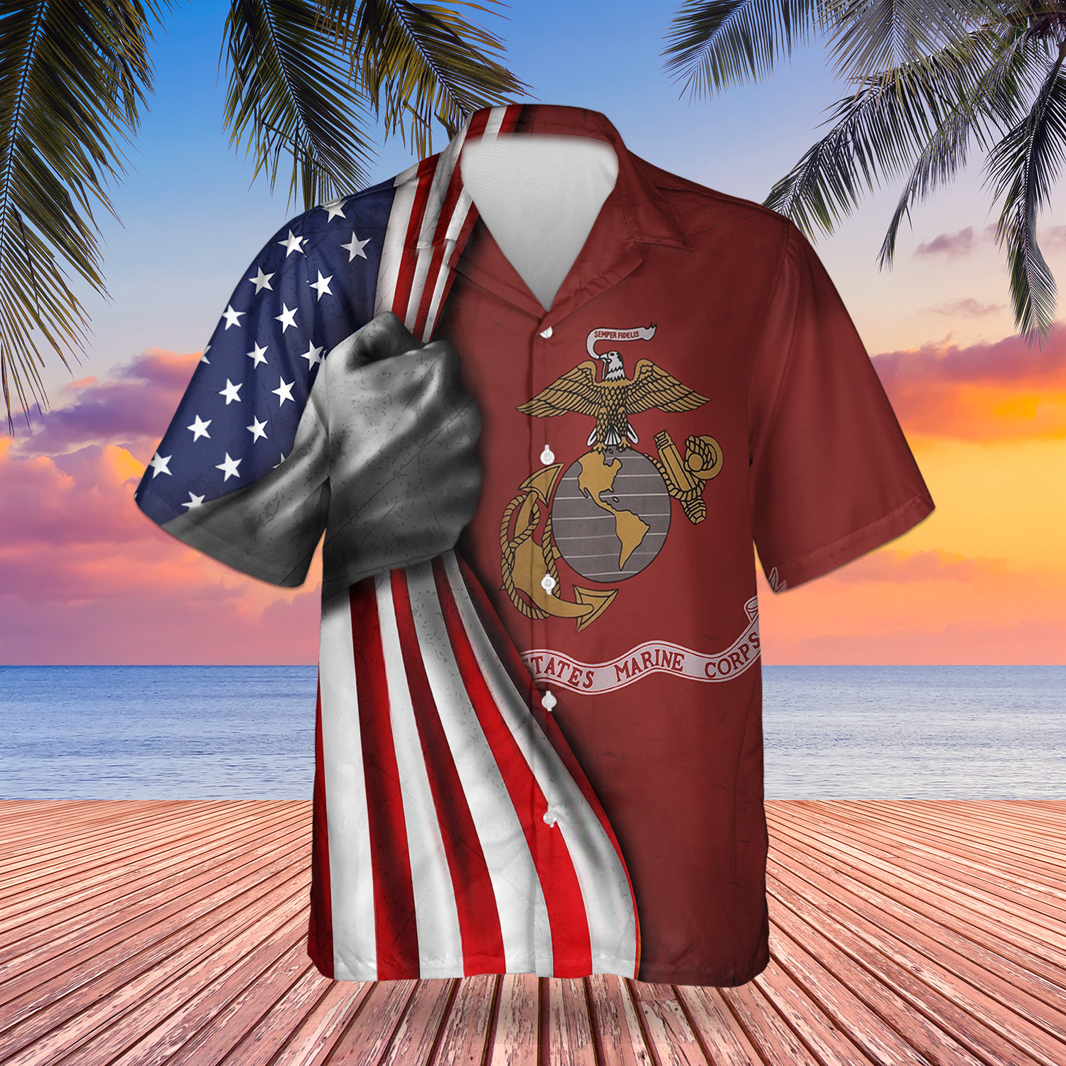 U.S Marine Corps Flag Inside American Flag Patriotic Welcome Holiday 4Th July Decor In-Outdoor - Image 14