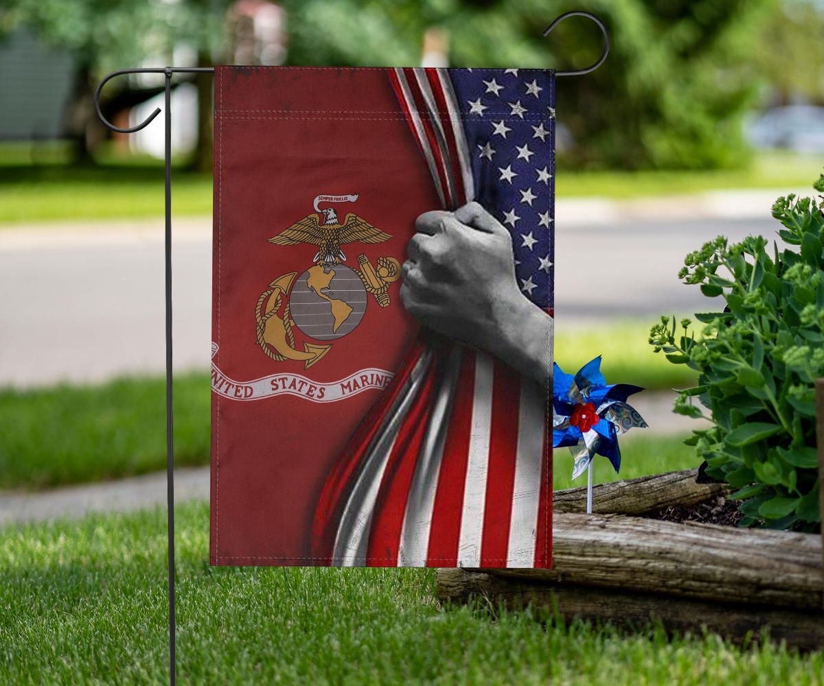 U.S Marine Corps Flag Inside American Flag Patriotic Welcome Holiday 4Th July Decor In-Outdoor - Image 8