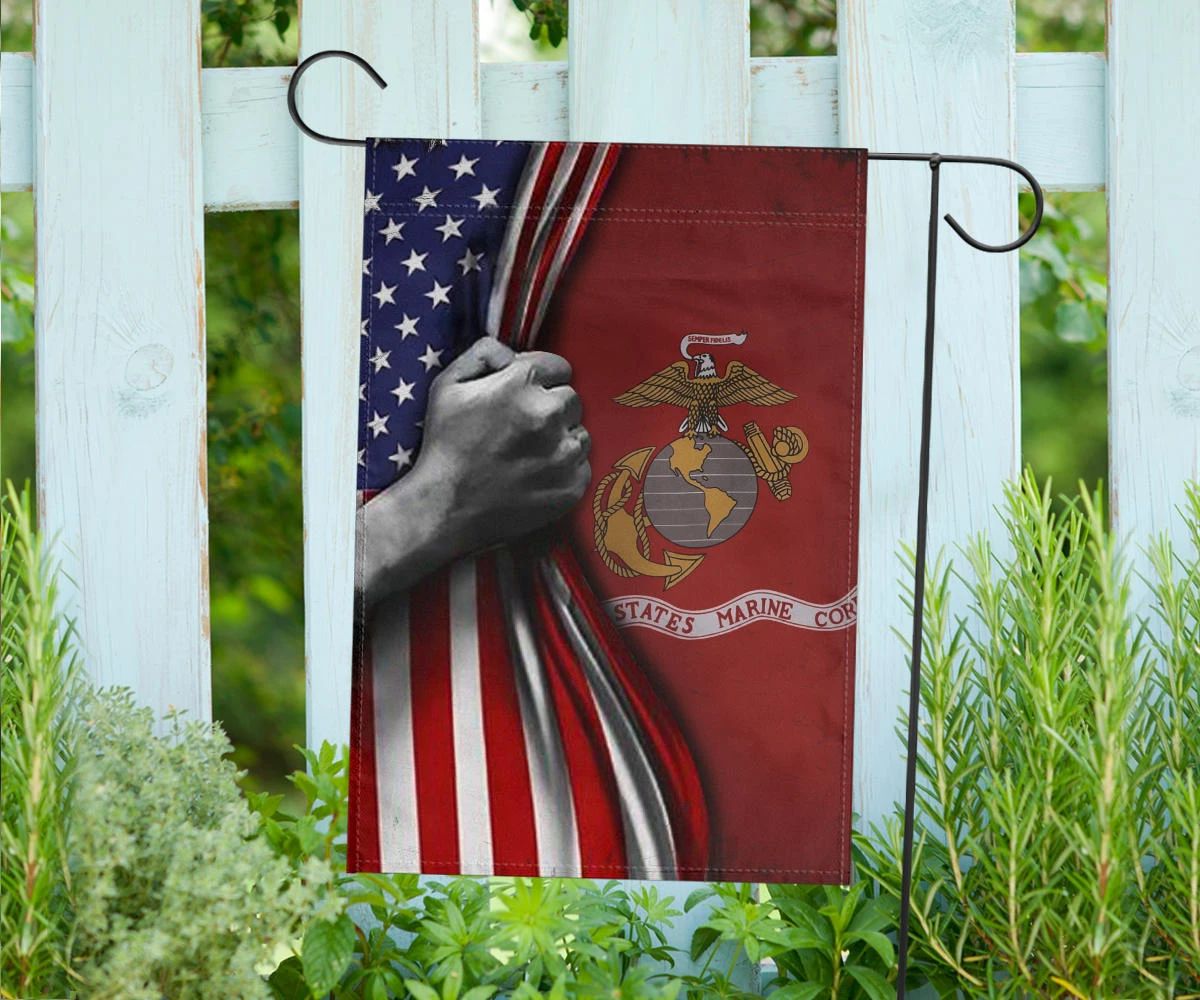 U.S Marine Corps Flag Inside American Flag Patriotic Welcome Holiday 4Th July Decor In-Outdoor - Image 5