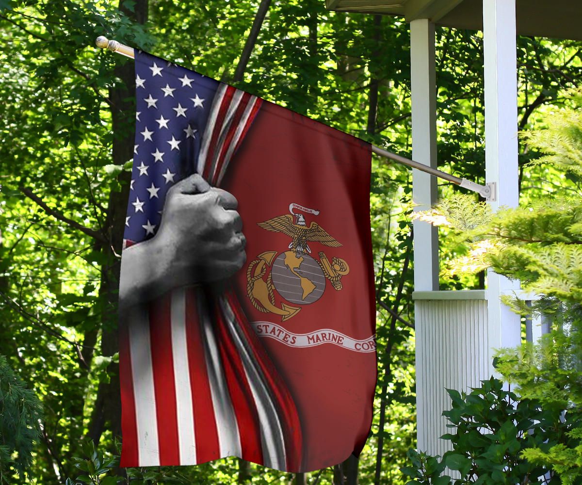 U.S Marine Corps Flag Inside American Flag Patriotic Welcome Holiday 4Th July Decor In-Outdoor - Image 12