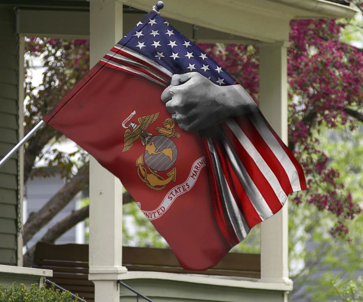 U.S Marine Corps Flag Inside American Flag Patriotic Welcome Holiday 4Th July Decor In-Outdoor - Image 11