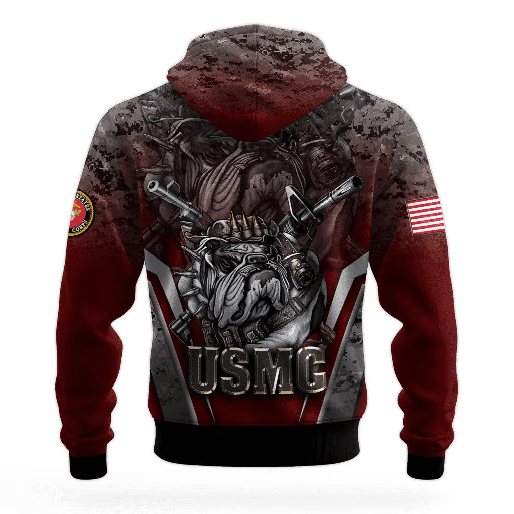 USMC Bulldog Devil Dog 250Th Anniversary Hoodie 1775 2025 Marine Corps Veteran Apparel - Image 2