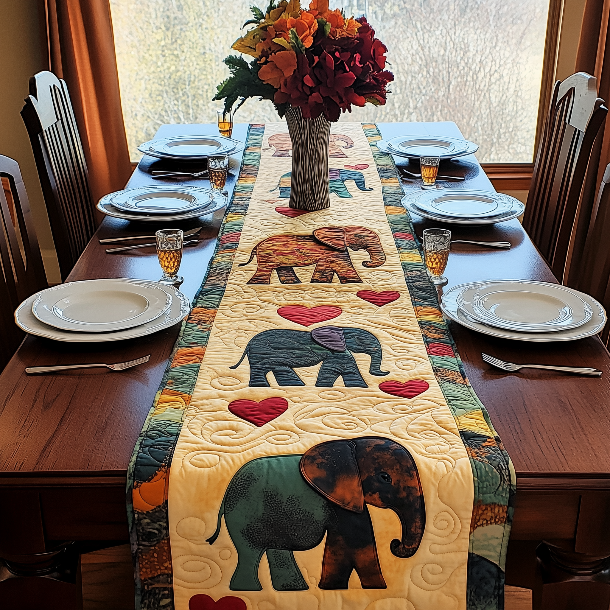 Valentine Elephant Love Quilted Table Runner Target Valentine Table Runner Elephant Lover Gift