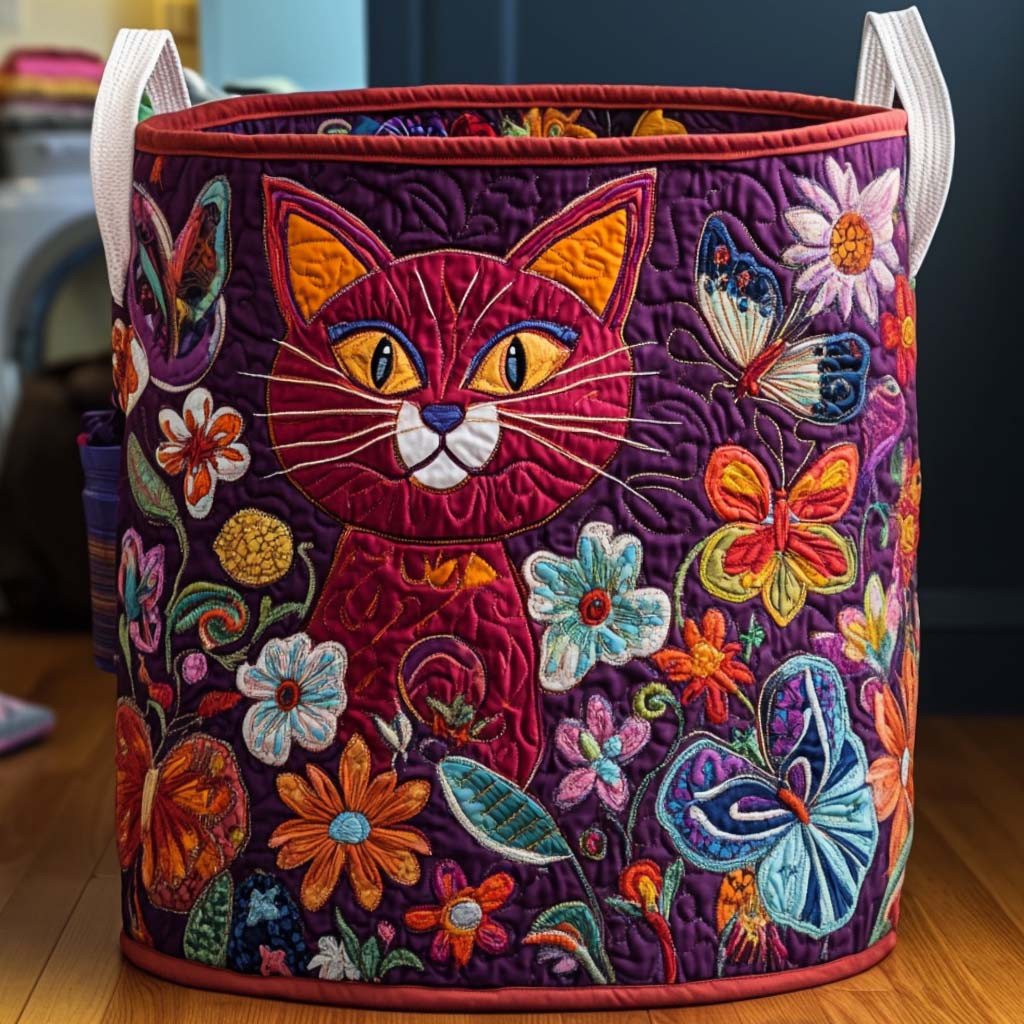 Velvet Coat Quilted Laundry Basket Coolest Laundry Baskets Cat Presents For Women