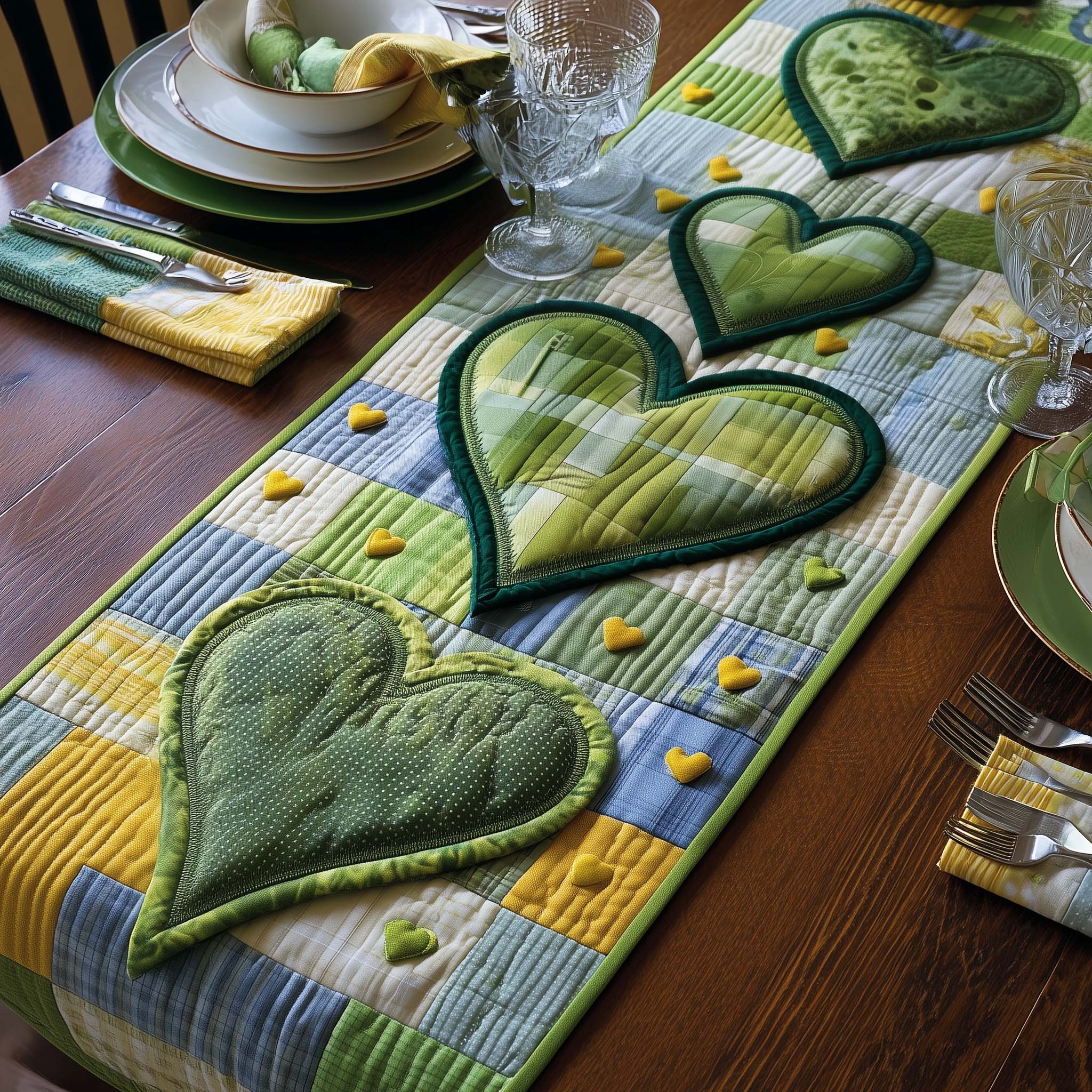 Velvet Heart Quilted Table Runner Table Runner With Hearts Valentine Day Presents For Girlfriend