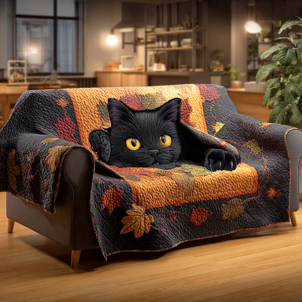 Velvet Shadow Quilted Sofa Cover Nice Couch Covers Black Cat Gift Items