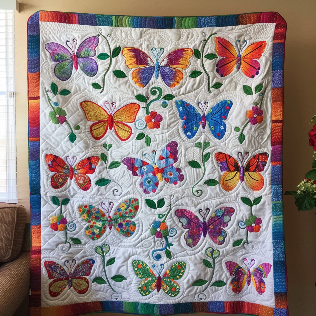 Vibrant Butterflies Quilted Blanket Best Sheets Ever Mother's Day Gifts From Husband