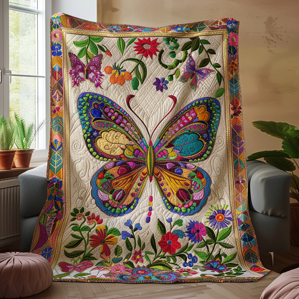 Vibrant Mandala Butterfly Quilted Blanket Best Queen Sheets Present Ideas For Mum