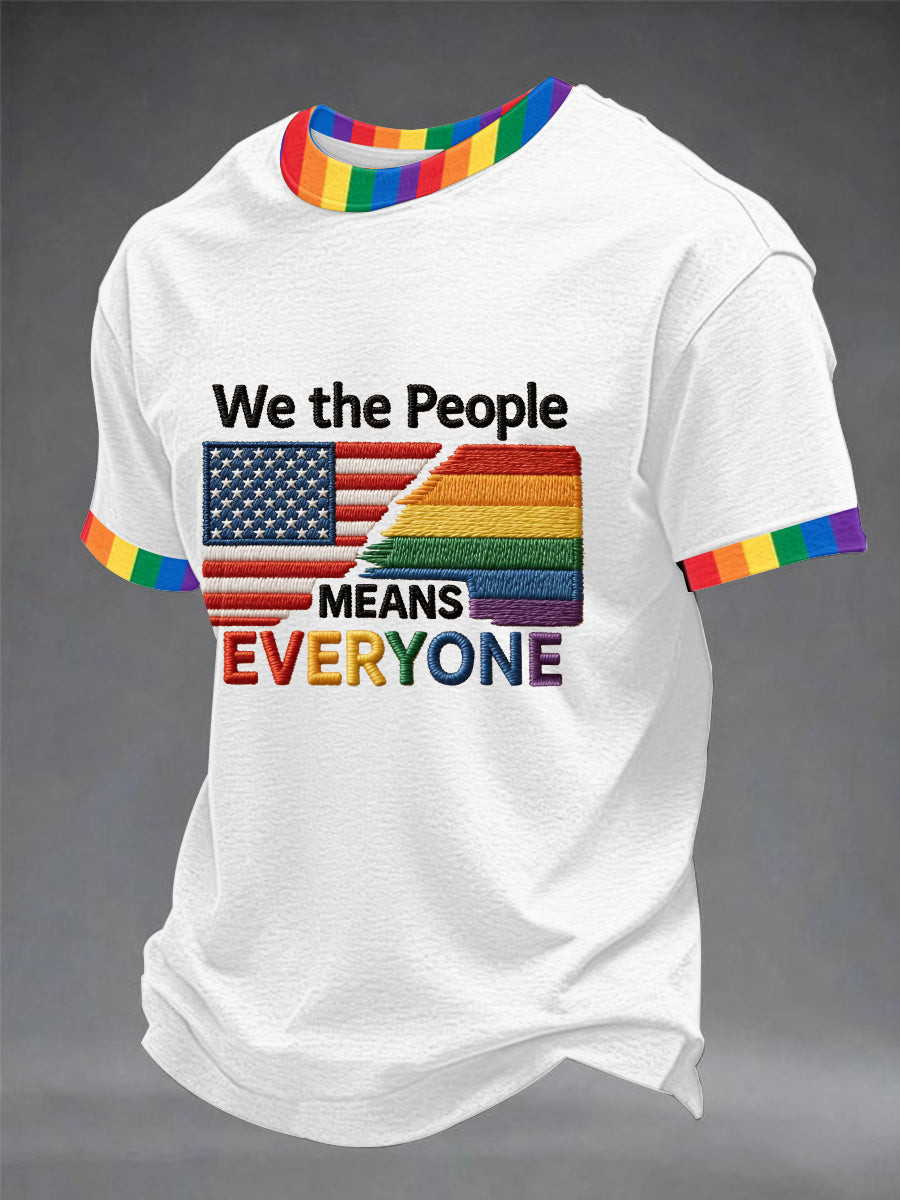 Vibrant Rainbow Trim Shirt Inclusive Equality Pride Merch Unique Gift For LGBTQ+ Community