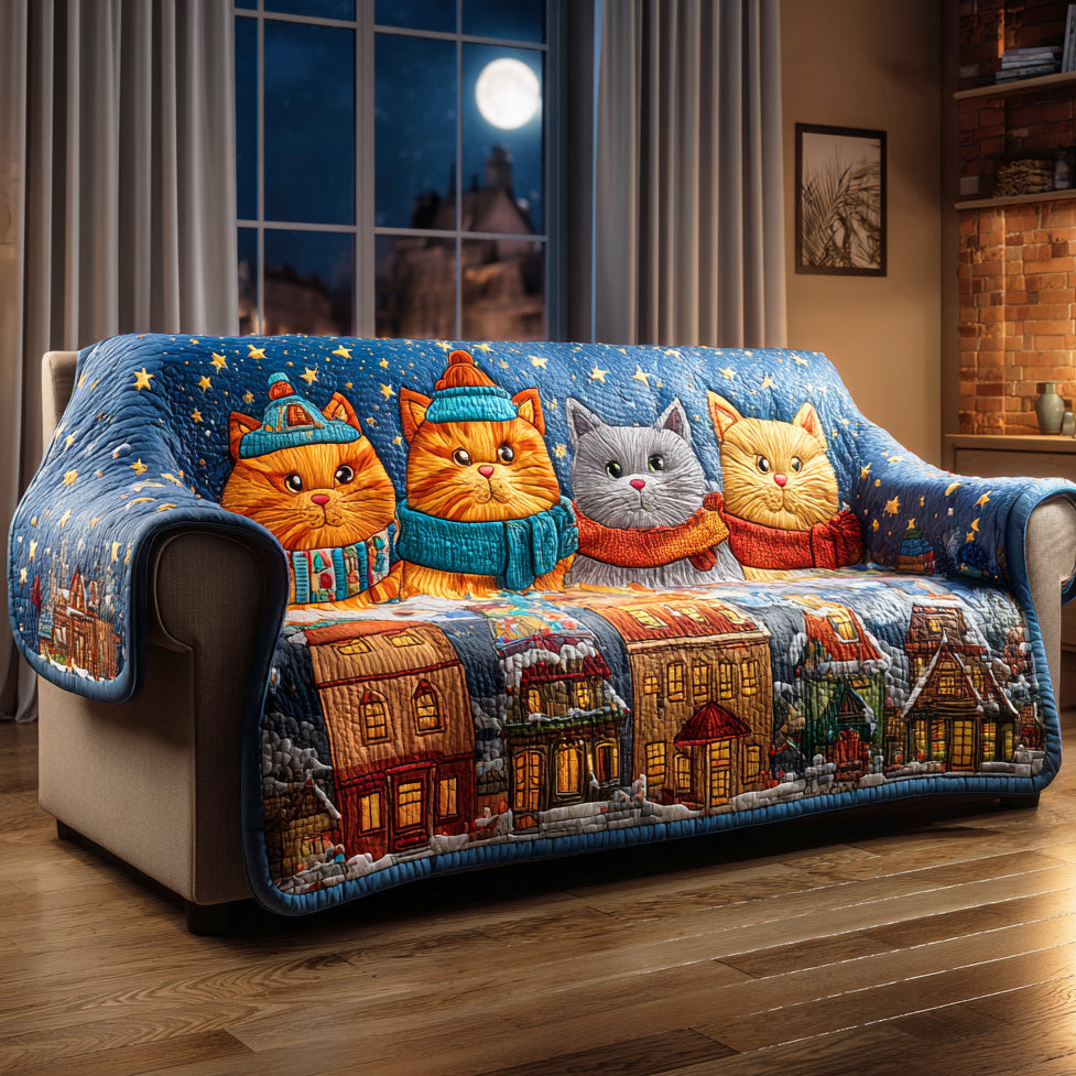 Vibrant Tail Whirl Quilted Sofa Cover Best Sofa Covers Black Cat Merchandise Gifts