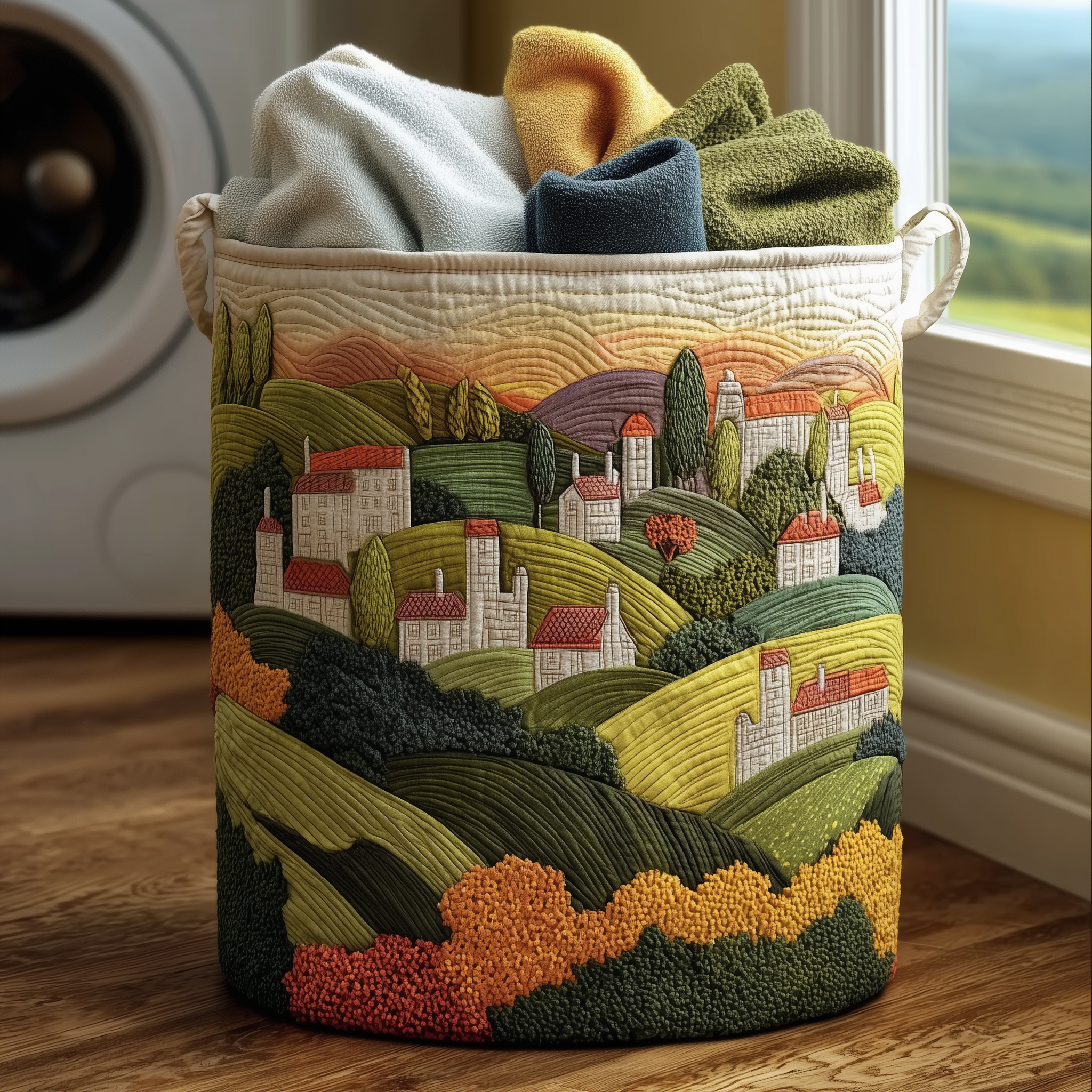 Village View Quilted Laundry Basket Best Foldable Laundry Basket Gift For Mother On Mother's Day