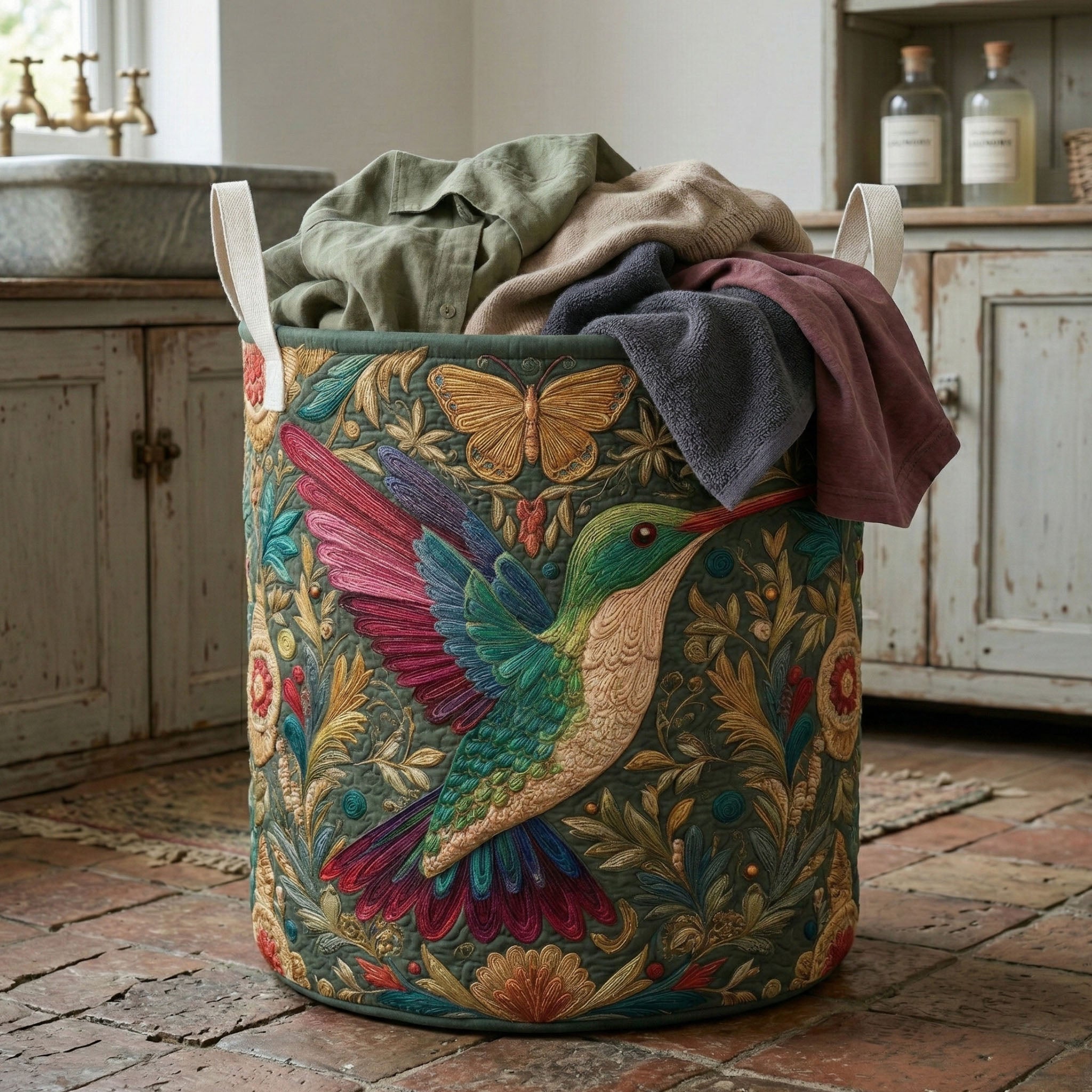 Vintage Forest Quilted Laundry Basket Best Hampers Gifts For Mum Birthday