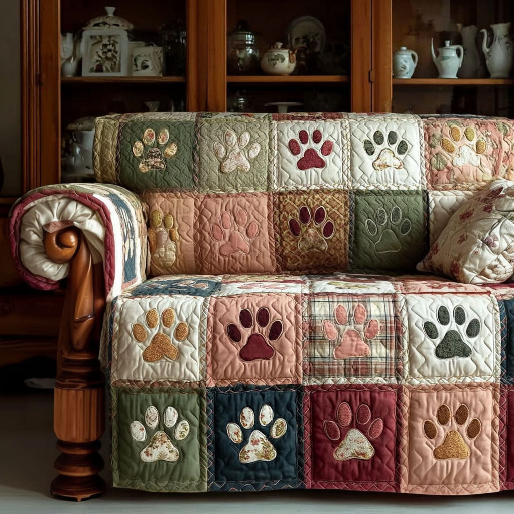 Vintage Garden Paws Quilted Sofa Cover Sofa Saver Covers Top Gifts For Dog Owners