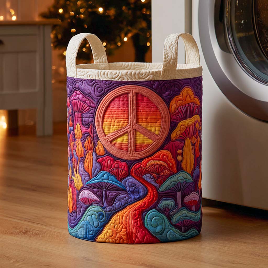 Vintage Hippie Sunrise Quilted Laundry Basket Clothes Basket Storage Gifts For New House Owners