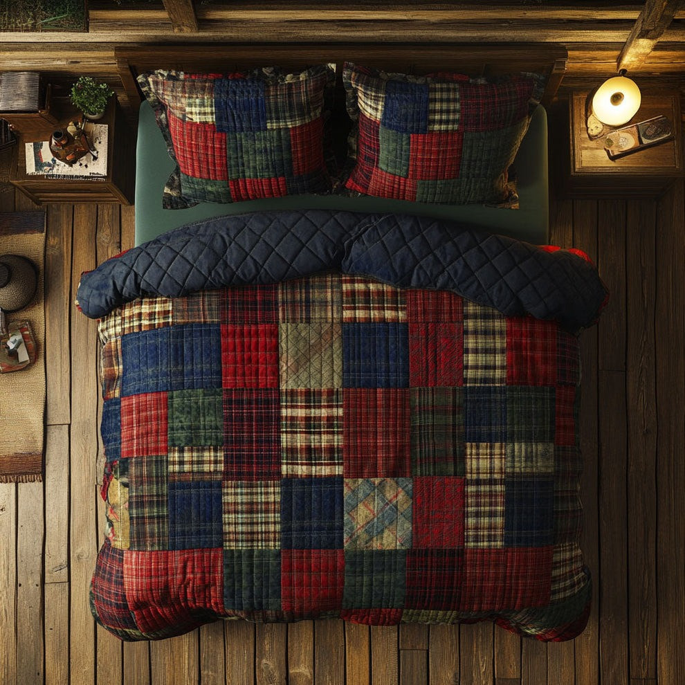 Vintage Patchwork Quilted Bedding Set Cozy Duvet Cover Christmas Vibe Ideas For Relatives
