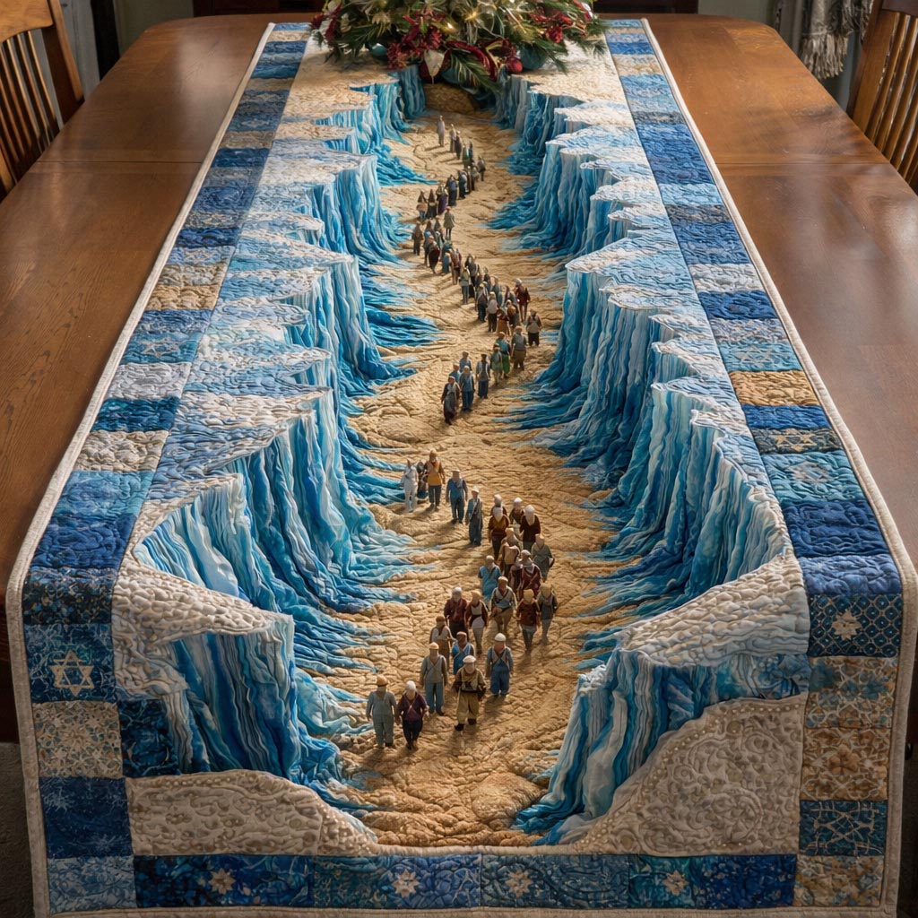 Vintage Pesach Quilted Table Runner Best Table Runner Gift Idea For Mother In Law