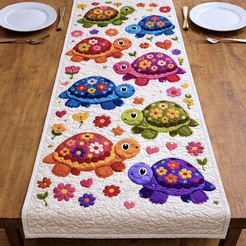 Vintage Turtles Quilted Table Runner Dining Room Table Centerpieces Turtle Gifts For Christmas Holiday