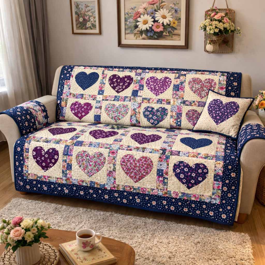 Violet Meadow Quilted Sofa Cover The Best Slipcovers Cool Gifts For Couples