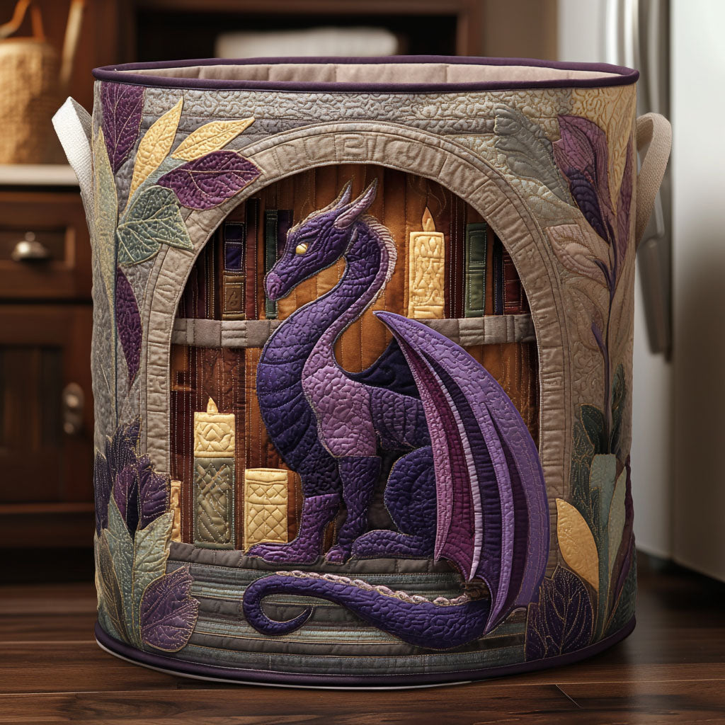 Violet Whisper Quilted Laundry Basket Home Decor Dragon Presents