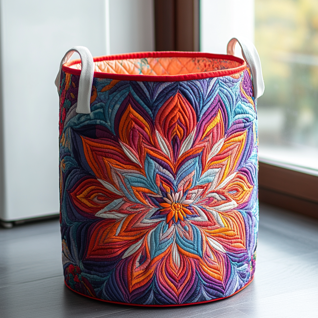 Vivid Petals Quilted Laundry Basket Best Laundry Basket Mother Gifts From Son