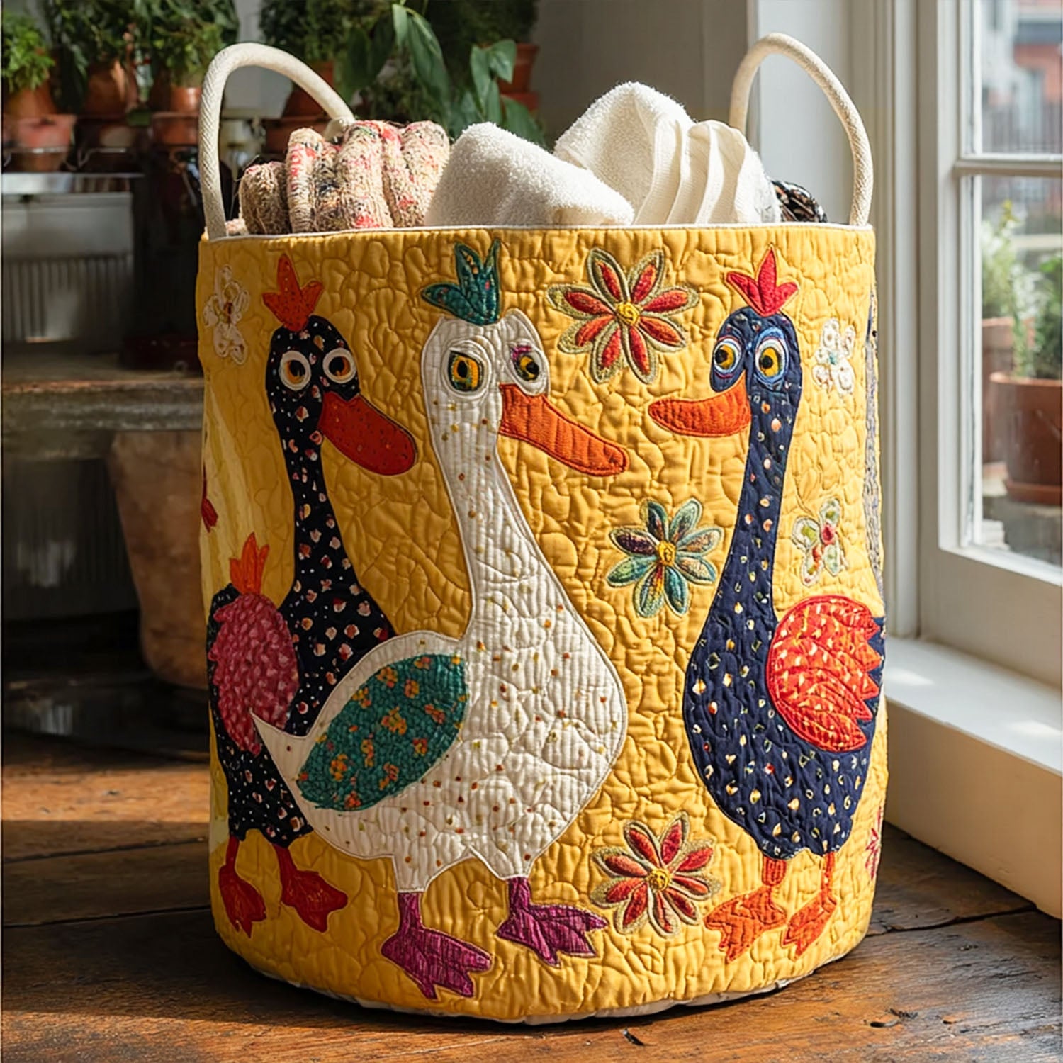 Waddle Wonder Quilted Laundry Basket Unique Laundry Hamper Presents For New House Owners