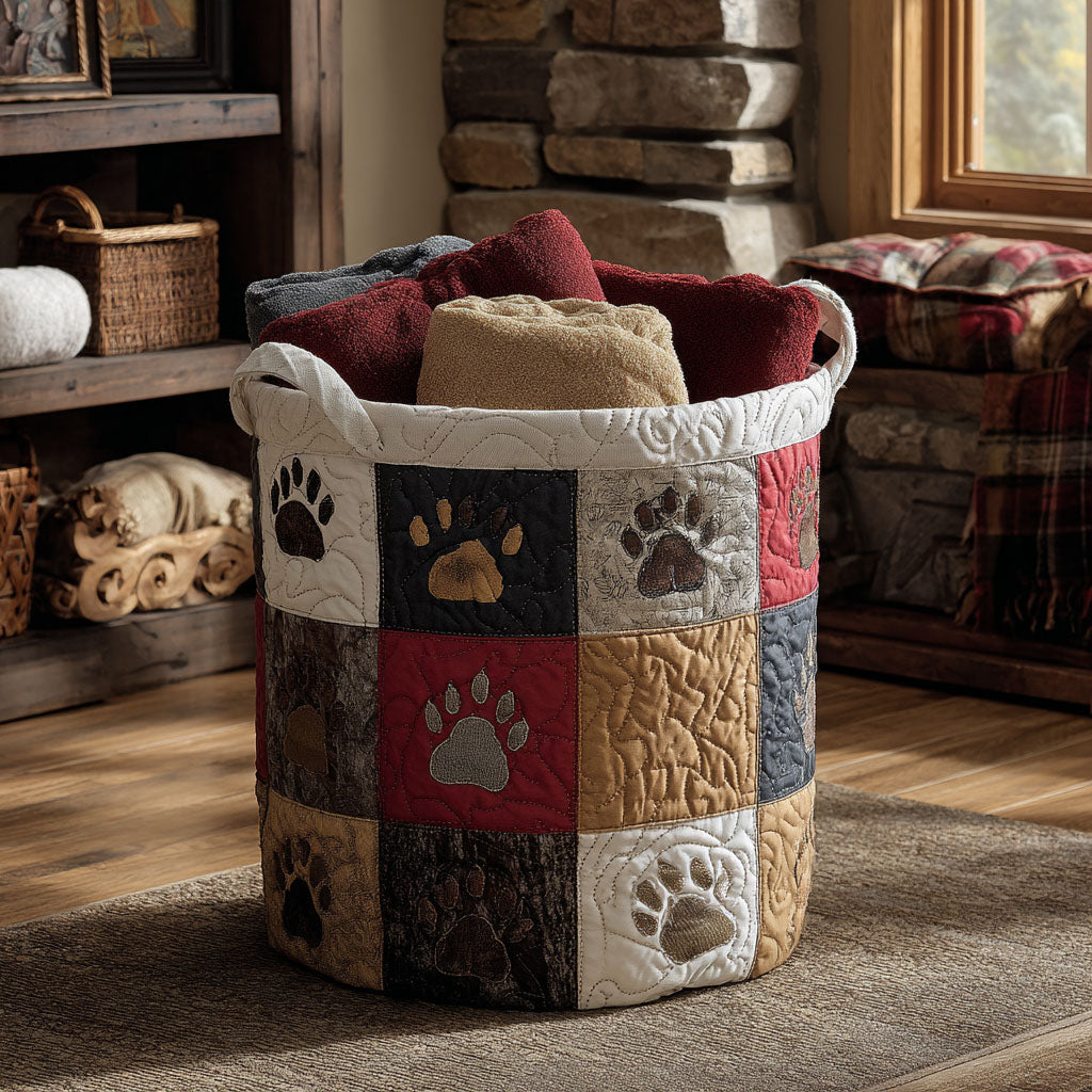 Warm Cabin Whiskers Quilted Laundry Basket Rustic Laundry Basket Special Gifts For Dad From Son