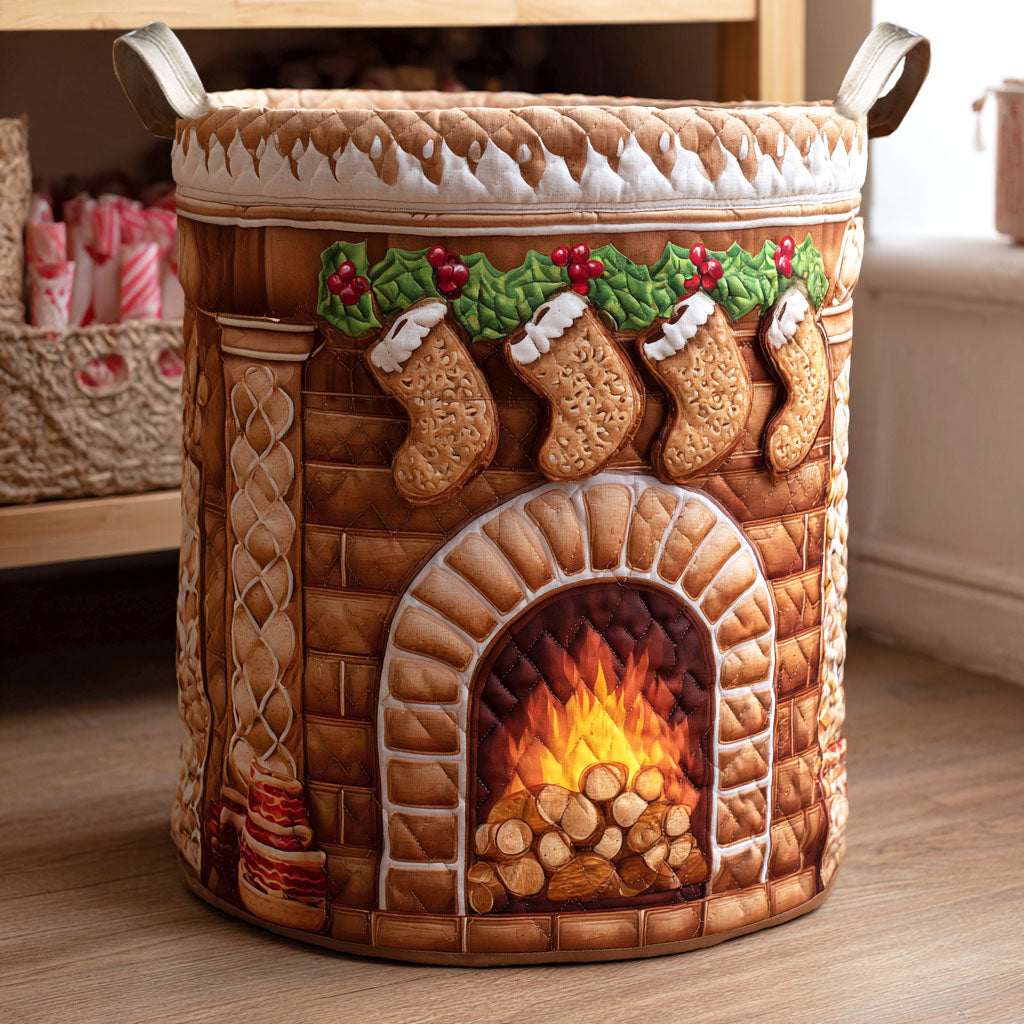 Warm Ember Quilted Laundry Basket Modern Clothes Hamper Family Xmas Present Ideas