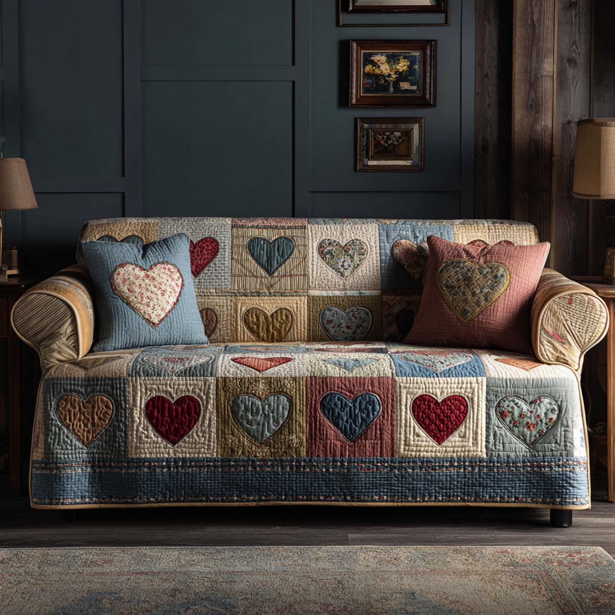 Warm Hearts Quilted Sofa Cover Best Sofa Covers Good Valentine'S Day Gifts