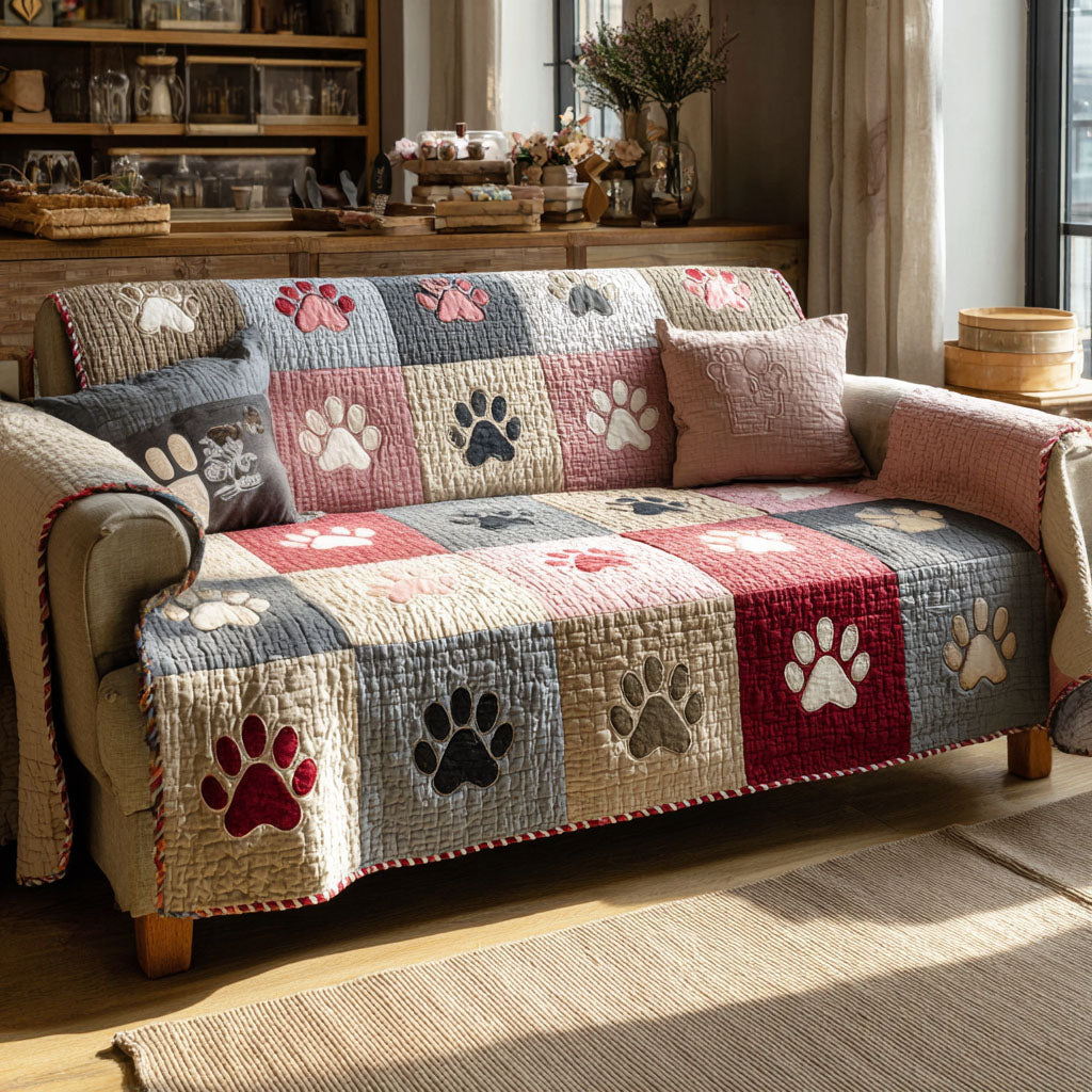 Warmhearted Paws Quilted Sofa Cover Living Room Decorations Dog Person Gifts