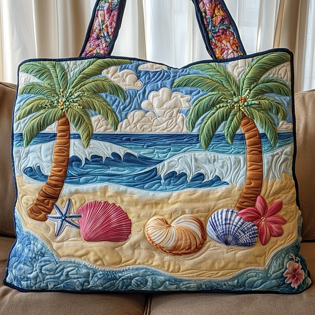 Wave Shells Quilted Tote Bag Perfect Tote Bag Good Gifts For Mom Birthday