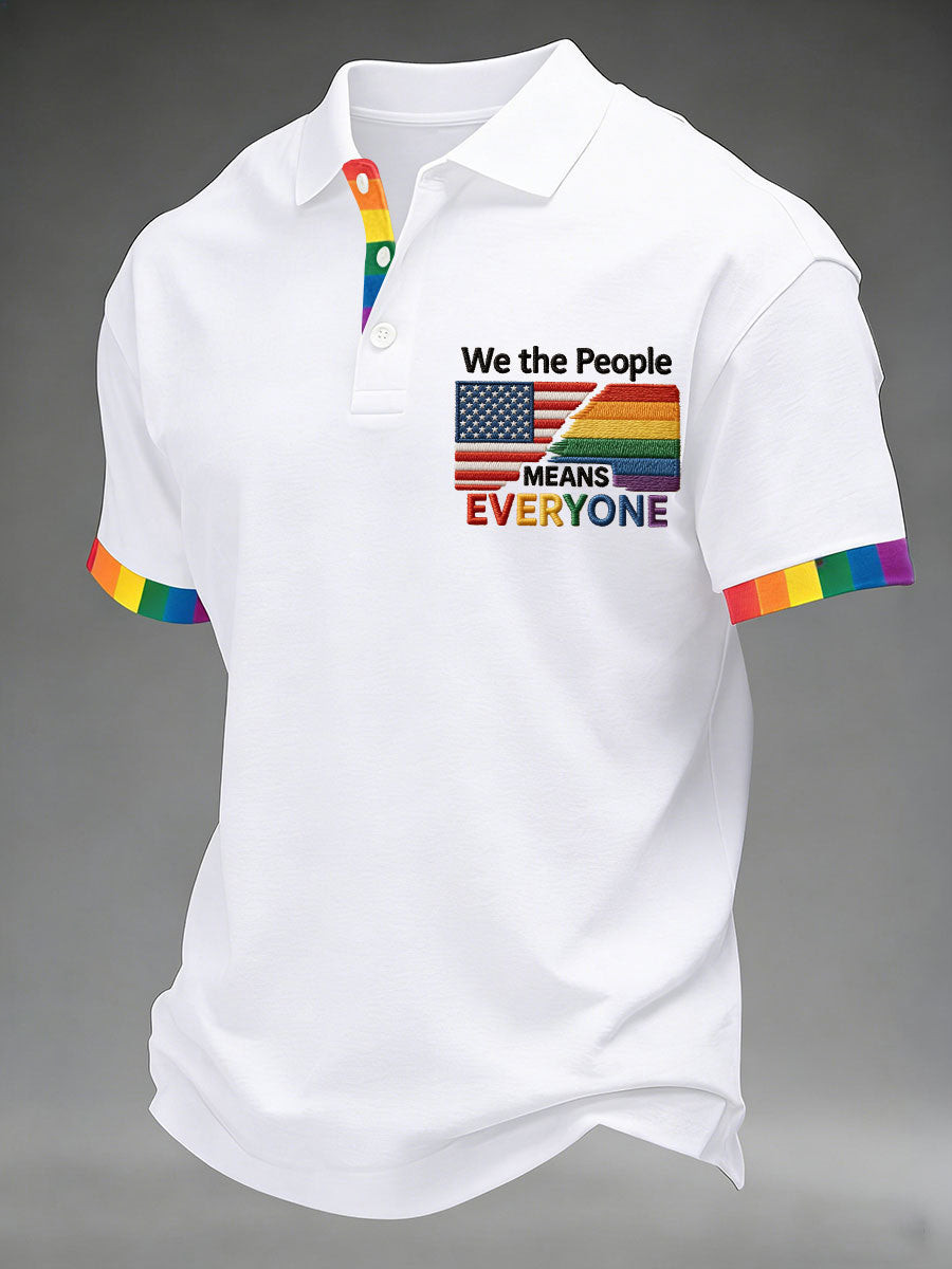 We The People Means Everyone Polo Shirt American Flag Pride Clothing Best Gift Ideas