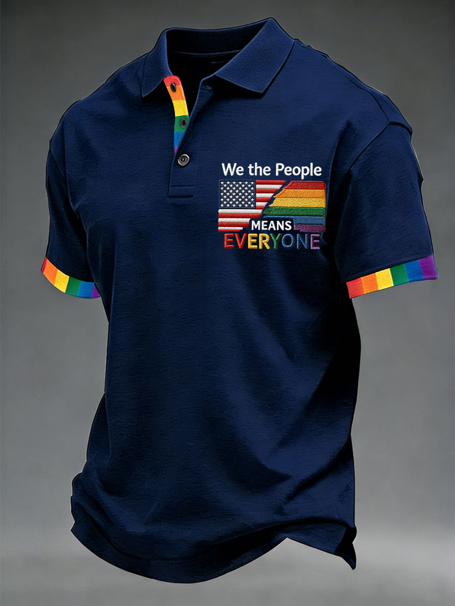 We The People Means Everyone Polo Shirt American Flag Pride Clothing Best Gift Ideas - Image 3