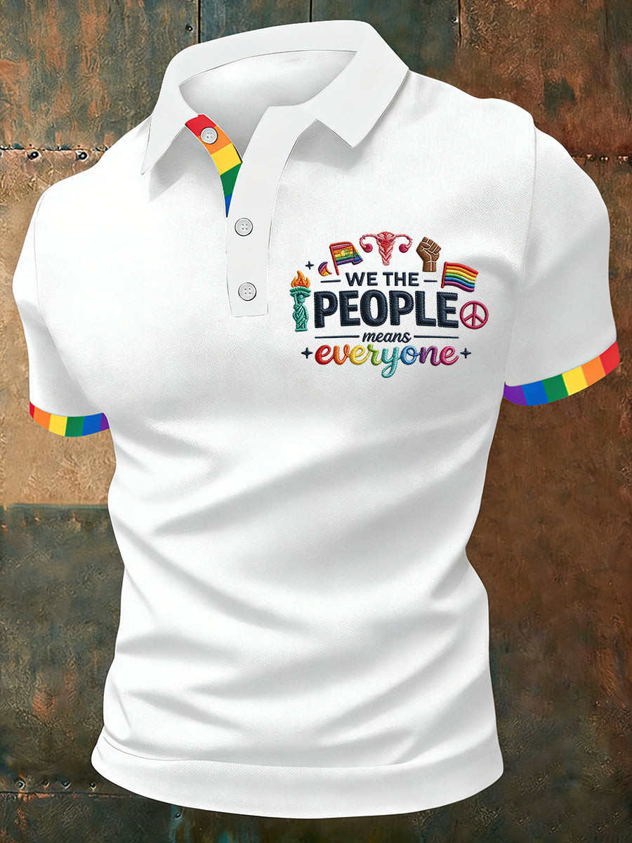 We The People Means Everyone Polo Shirt Inclusive Symbol Pride Merch Gift For Men