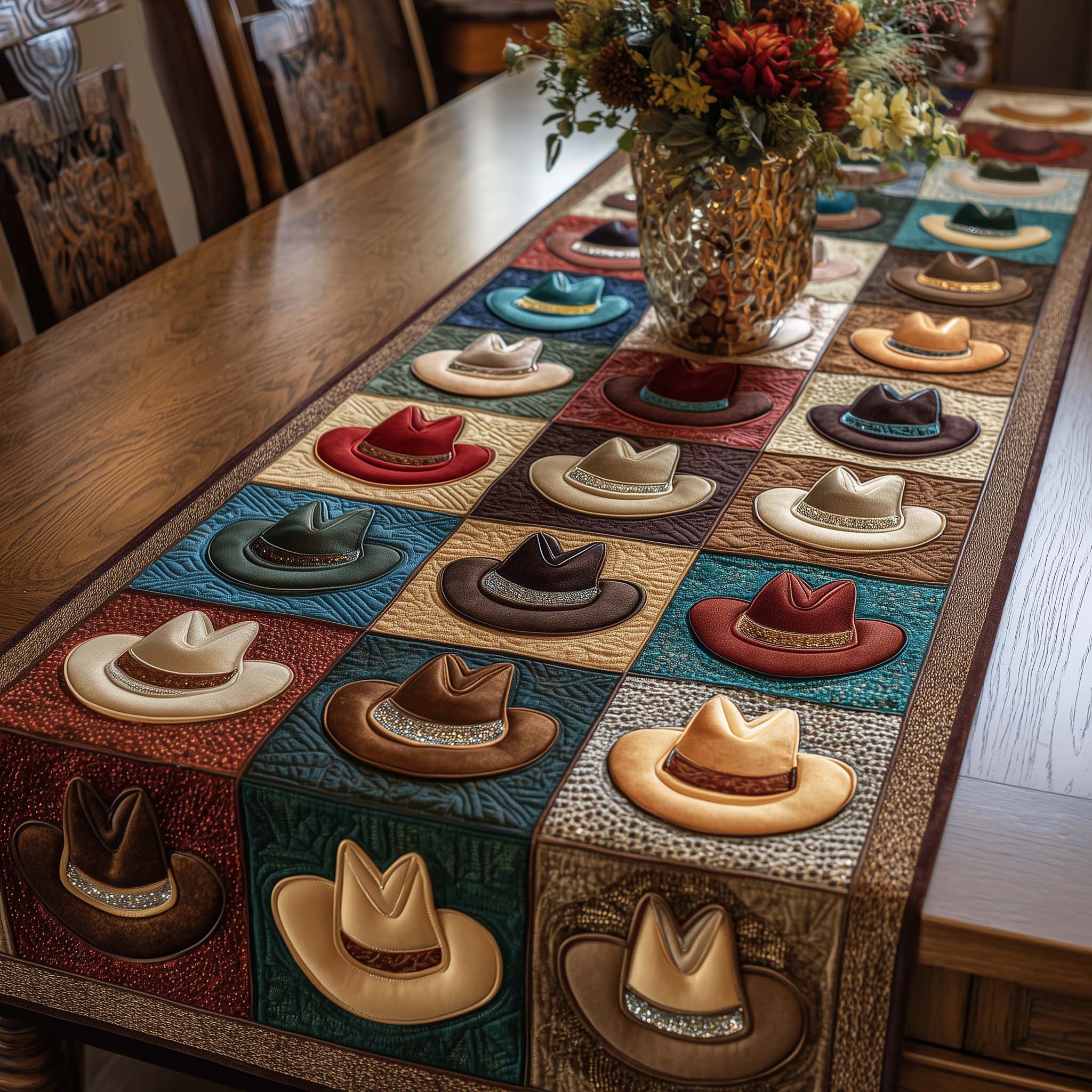 Western Mesa Quilted Table Runner Christmas Themed Table Runner Xmas Gifts For Mother In Law